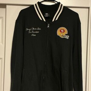 Black Varsity Jacket with Embroidered Helmet